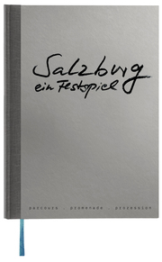 Cover des Buches Salzburg ein Festspiel, vollflächig silbergrau mit dunkler Schrift