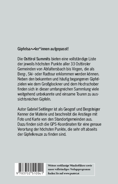 Taschenbuch Osttirol Summits